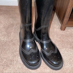 Black Gucci Oxford rain boots